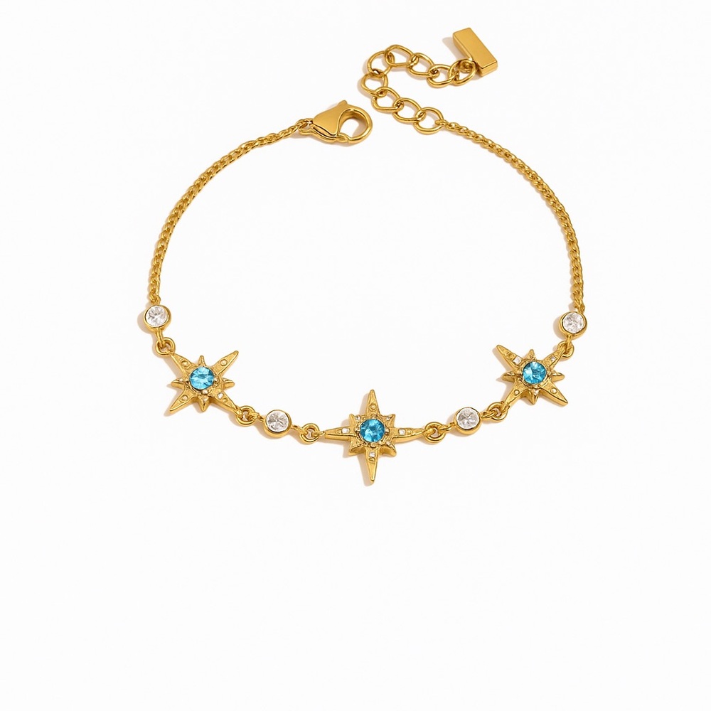NEW 18K GOLD PLATED STARBURST BRACELET – CELESTIAL CHARM